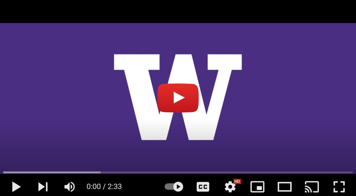 White W on a purple background with a YouTube play button.